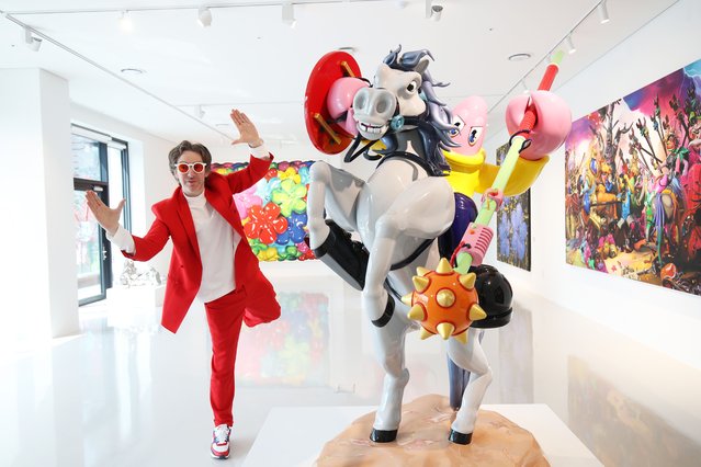 Philip Colbert poses in front of his artwork at The Gallery Hosu on March 31, 2025 in Seoul, South Korea. (Photo by Chung Sung-Jun/Getty Images for Philip Colbert Studio)