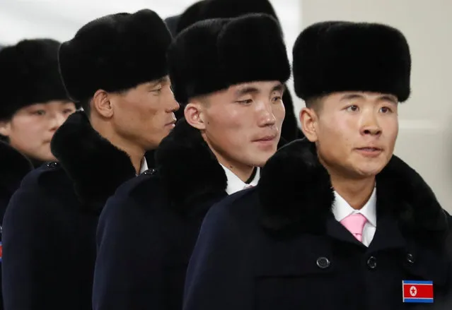 North Korean athletes arrive at the the Olympic Village in Gangneung, South Korea, February 1, 2018. (Photo by Kim Hong-Ji/Reuters)