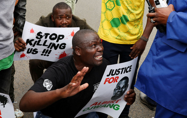 People react during a protest following Albert Ojwang's death in police custody at the Central Police Station, in Nairobi, Kenya, on June 9, 2025. (Photo by Monicah Mwangi/Reuters)