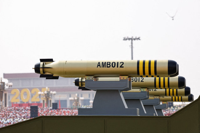 Maritime operations group displays AMB012 underwater weapons during a military parade to mark the 80th anniversary of the end of World War Two, in Beijing, China, on September 3, 2025. (Photo by Tingshu Wang/Reuters)
