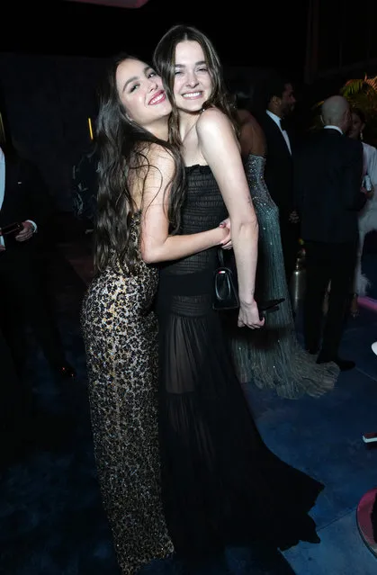 (L-R) American singer-songwriter Olivia Rodrigo and American singer-songwriter and model Charlotte Lawrence attends the 2023 Vanity Fair Oscar Party Hosted By Radhika Jones at Wallis Annenberg Center for the Performing Arts on March 12, 2023 in Beverly Hills, California. (Photo by Kevin Mazur/VF23/WireImage for Vanity Fair)
