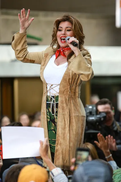 Shania Twain performing live on the TODAY show in New York, USA on April 30, 2018. (Photo by Jason Mendez/Splash News and Pictures)