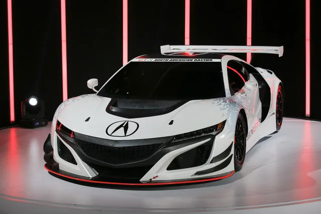 The 2017 Acura NSX GT3 is seen during the 2016 New York International Auto Show media preview in Manhattan, New York on March 23, 2016. (Photo by Brendan McDermid/Reuters)