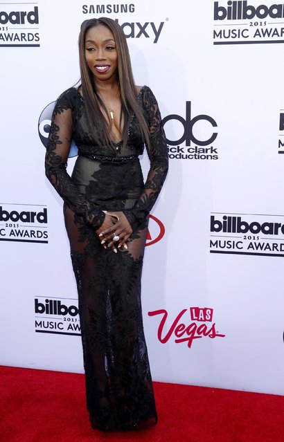 Estelle arrives at the Billboard Music Awards at the MGM Grand Garden Arena on Sunday, May 17, 2015, in Las Vegas. (Photo by Eric Jamison/Invision/AP Photo)