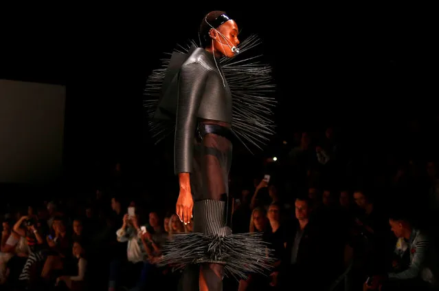 A model presents a creation from the fashion label Kakopieros during Australian Fashion week in Sydney, Australia, May 20, 2016. (Photo by David Gray/Reuters)