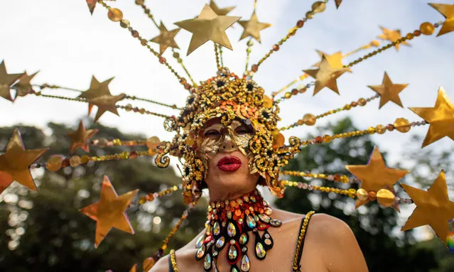 A participants prepares for the 42nd annual Gay and Lesbian Mardi Gras parade in Sydney, Saturday, February 29, 2020. (Paul Braven/AAP Image via AP Photo)