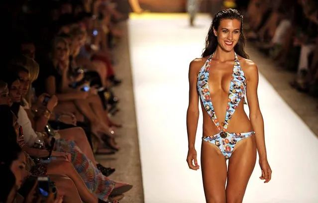 A model wears a creation by Agua Bendita. (Chris Salata/The Palm Beach Daily News)
