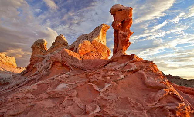 “White Pocket, Arizona”. Colorful twisted petrified sand dunes of White Pocket tower over Paria Canyon-Vermilion Cliffs Wilderness in Arizona. (Photo by Richard Ansley/Smithsonian Wilderness Forever Photo Contest)