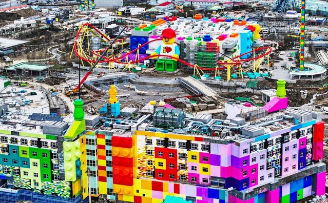 Aerial view of LEGOLAND Shanghai Resort under construction on February 17, 2025 in Shanghai, China. (Photo by VCG/VCG via Getty Images)