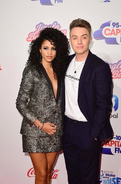 Vick Hope and Roman Kemp attend the Capital FM Jingle Bell Ball with Coca-Cola at The O2 Arena on December 9, 2017 in London, England. (Photo by PA Wire)