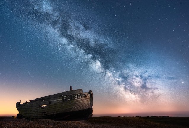 Paul Dixon is an engineer by day and an astrophotographer by night. He shot this broken boat on Dungeness beach, Kent in the last decade of August 2024, 17 times, stacking the images upon each other before combining them with a similar composite of the Milky Way. (Photo by Paul Dixon/Media Drum Images)
