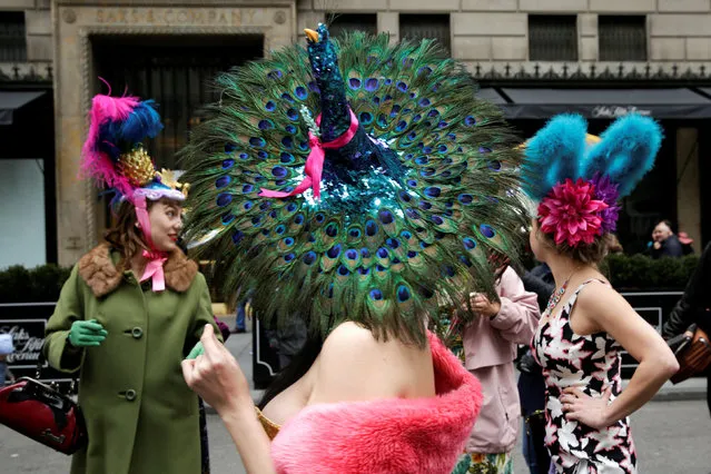 Participants take part in the annual Easter Parade and Bonnet Festival in the Manhattan borough of New York City, New York, U.S., April 1, 2018. (Photo by Gaia Squarci/Reuters)