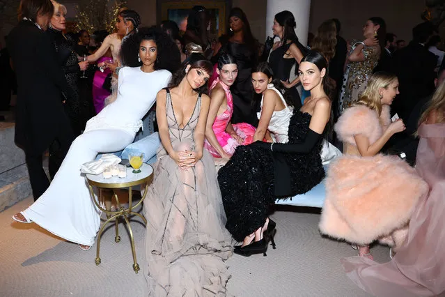 Models (L-R) Imaan Hammam, Emily Ratajkowski, Grace Elizabeth, Irina Shayk, and Vittoria Ceretti attend The 2023 Met Gala Celebrating “Karl Lagerfeld: A Line Of Beauty” at The Metropolitan Museum of Art on May 01, 2023 in New York City. (Photo by Arturo Holmes/MG23/Getty Images for The Met Museum/Vogue)