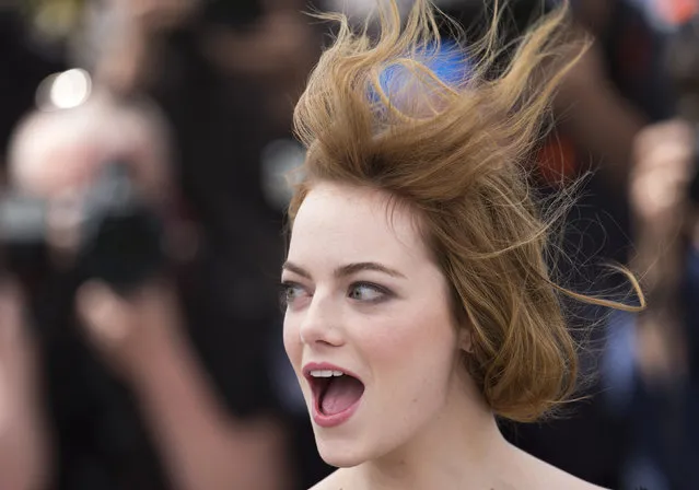 Emma Stone poses during a photocall for the film “Irrational Man” out of competition at the 68th Cannes Film Festival, May 15, 2015. (Photo by Yves Herman/Reuters)