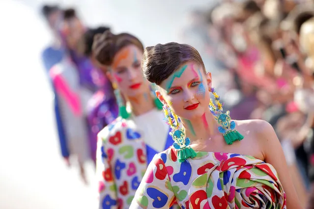 Models present creations by Indian designer Manish Arora as part of his Spring/Summer 2019 women's ready-to-wear collection show during Paris Fashion Week in Paris, France, September 27, 2018. (Photo by Stephane Mahe/Reuters)
