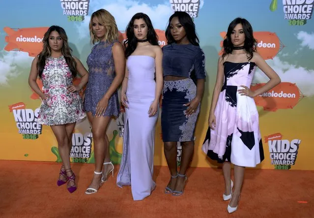 The group Fifth Harmony arrives at Nickelodeon's 2016 Kids' Choice Awards in Inglewood, California March 12, 2016. (Photo by Phil McCarten/Reuters)