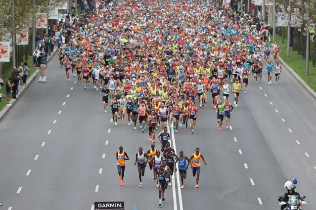 Runners take part in Madrid's Half Marathon race in Madrid, Spain, 07 April 2024. (Photo by Fernando Alvarado/EPA/EFE)