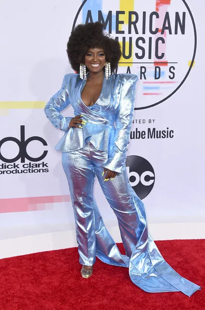 Amara La Negra arrives at the American Music Awards on Tuesday, October 9, 2018, at the Microsoft Theater in Los Angeles. (Photo by Jordan Strauss/Invision/AP Photo)