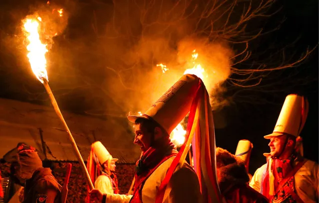 Kalyady Tsars (Kolyadnye Tsari), a traditional annual festive event during the Christmas season in the village of Semezhevo (Semezheva) in Minsk Region, Belarus on January 13, 2019. Kalyady Tsars was inscribed on UNSECO's List of Intangible Cultural Heritage in Need of Urgent Safeguarding in 2009. (Photo by Natalia Fedosenko/TASS)