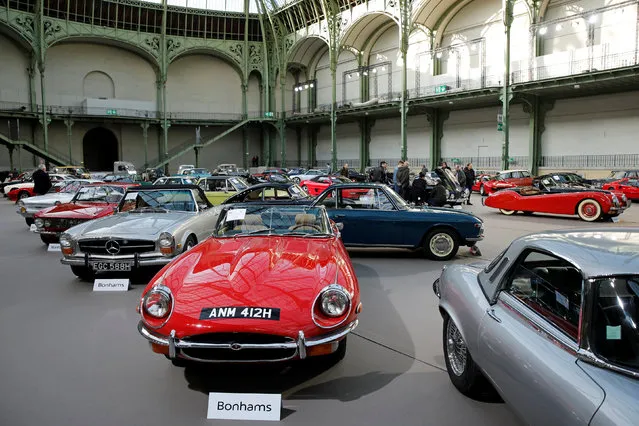 A Jaguar E-Type Series 2 Roadster is displayed during an exhibition of vintage and classic cars  by Bonhams auction house at the Grand Palais during the Retromobile week in Paris, France, February 8, 2017. (Photo by Benoit Tessier/Reuters)
