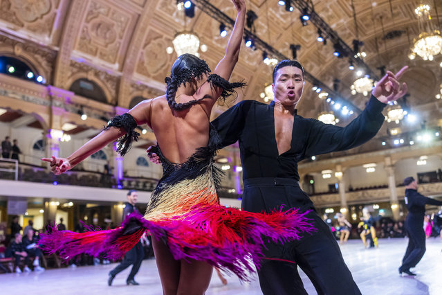 Latin dancing featured on the opening day of the 98th Blackpool Dance Festival in the Empress Ballroom in the city’s Winter Gardens on May 28, 2024. (Photo by James Glossop/ The Times & Sunday Times)