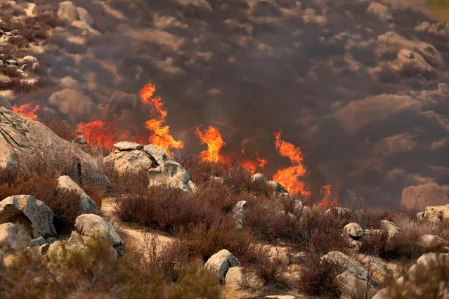 The Fairview Fire burns near Hemet, California, U.S., September 6, 2022. (Photo by David Swanson/Reuters)