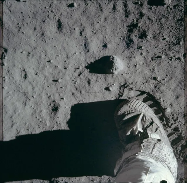An astronaut's boot and bootprint in the lunar soil is pictured during the Apollo 11 lunar surface extravehicular activity in this July 20, 1969 NASA handout photo. (Photo by Reuters/NASA)
