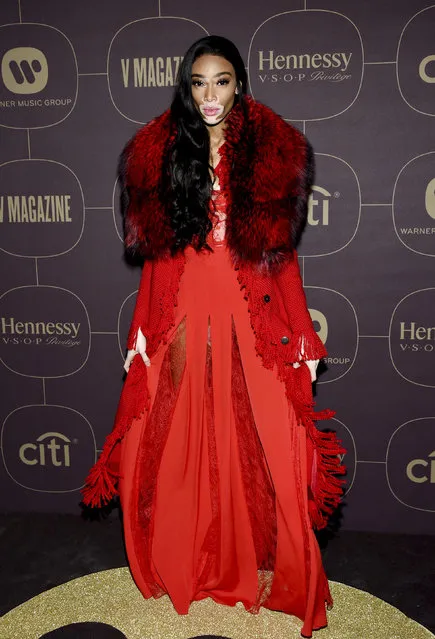 Model Winnie Harlow attends the Warner Music Group pre-Grammy party at The Grill/The Pool on Thursday, January 25, 2018, in New York. (Photo by Evan Agostini/Invision/AP Photo)