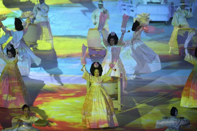 Artists perform during the Opening Ceremony for the XII Paralympic Winter Games in the PyeongChang Olympic Stadium, PyeongChang, South Korea, Friday, March, 9, 2018. (Photo by Joel Marklund/OIS/IOC via AP Photo)