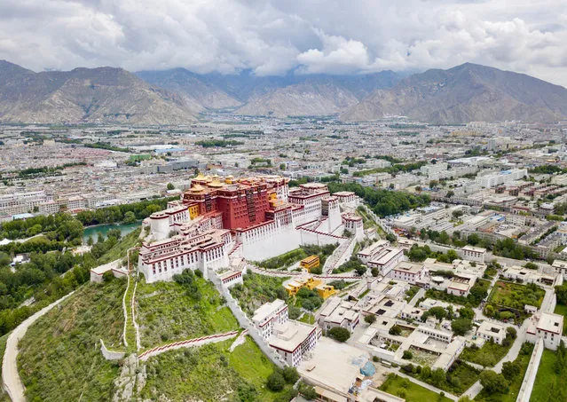 Aerial photo taken on August 10, 2019 shows the Potala Palace in Lhasa, southwest China's Tibet Autonomous Region. (Photo by Chine Nouvelle/SIPA Press/Rex Features/Shutterstock)