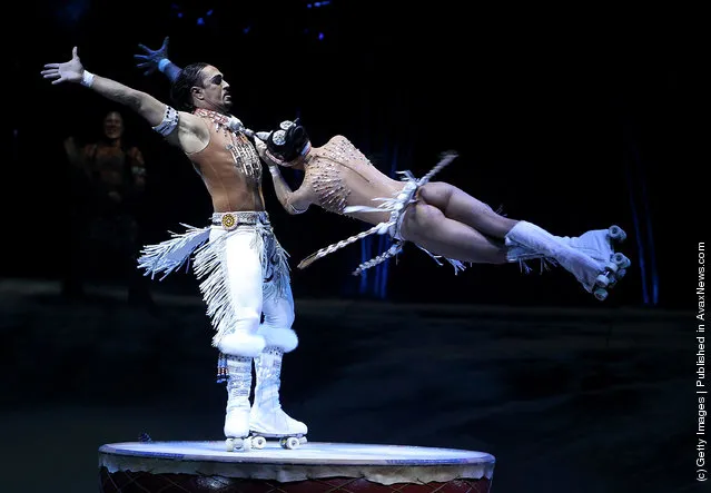 Artists from Cirque Du Soleil: Totem perform at Royal Albert Hall in London
