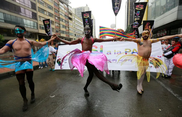 Revellers attend an annual gay pride parade in Bogota, Colombia, July 3, 2016. (Photo by John Vizcaino/Reuters)