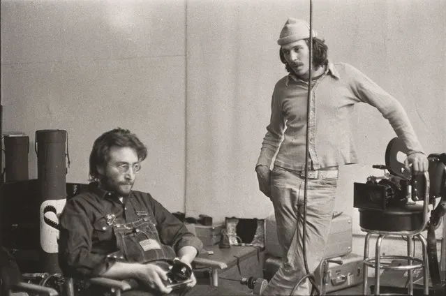 John Lennon and Danny Seymour, The Bowery, New York, 1969. (Photo by Danny Lyon/Edwynn Houk Gallery, New York)