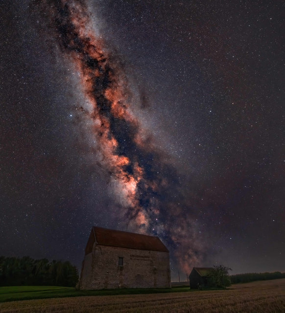 The Milky Way over the Chapel-of-St-Peter-on-the-Wall at Bradwell-on-Sea, Essex, UK in the last decade of September 2024. (Photo by Dawid Glawdzin)