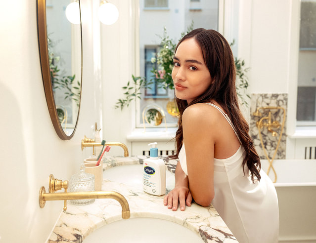 French actress and model Thalia Besson early July 2025 fronts Cetaphil’s new Lil Sensitive campaign, spotlighting the iconic Gentle Skin Cleanser, shot in Paris, France. (Photo by MOVI Inc.)