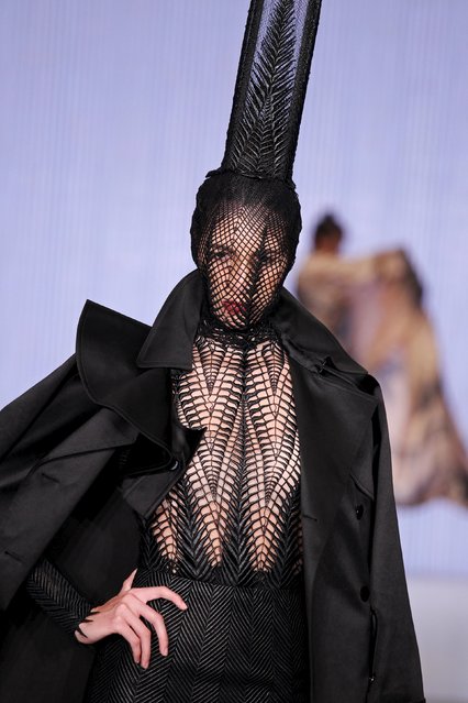 A model displays a creation by French designer Jean Paul Gaultier during the Dominicana Moda Fashion Week in Santo Domingo October 24, 2015. (Photo by Ricardo Rojas/Reuters)