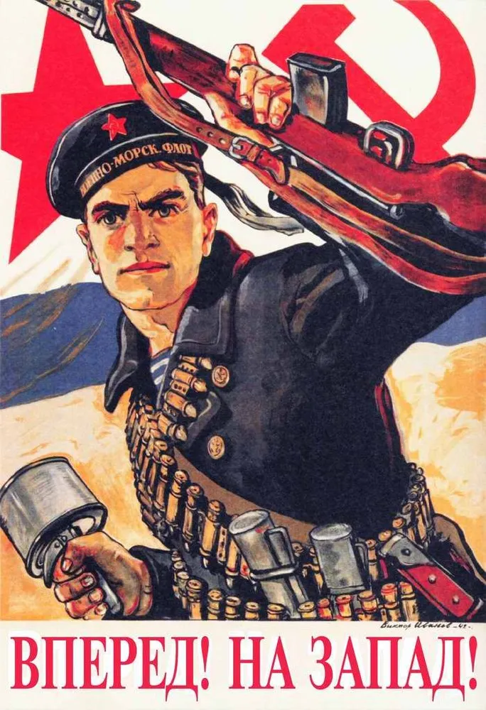 Large Set of Propagandistic Soviet Posters from WWII