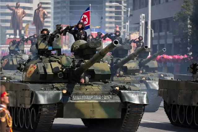 Tanks roll past during a parade for the 70th anniversary of North Korea's founding day in Pyongyang, North Korea, Sunday, September 9, 2018. (Photo by Ng Han Guan/AP Photo)