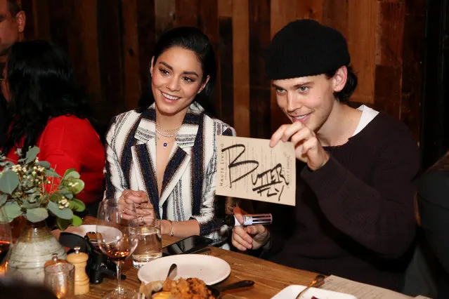 Vanessa Hudgens and Austin Butler attend the Haute Living and Jaquet Droz Honoring of Vanessa Hudgens at A.O.C. on January 17, 2019 in Los Angeles, California. (Photo by Phillip Faraone/Getty Images for Haute Living)