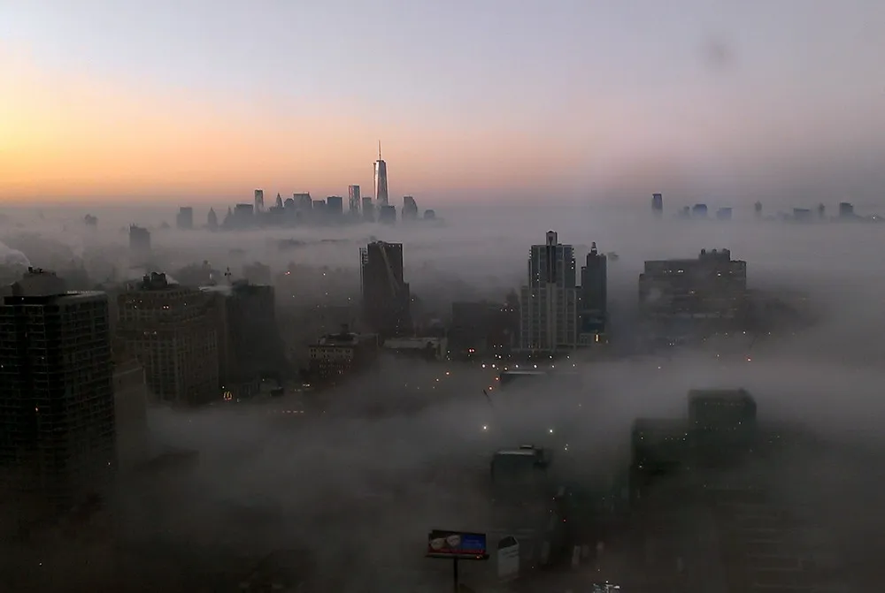Heavy Fog Covers NYC Skyline