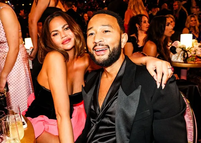 American model and TV personality Chrissy Teigen and American singer-songwriter John Legend attend the 66th GRAMMY Awards on February 04, 2024 in Los Angeles, California. (Photo by John Shearer/Getty Images for The Recording Academy)
