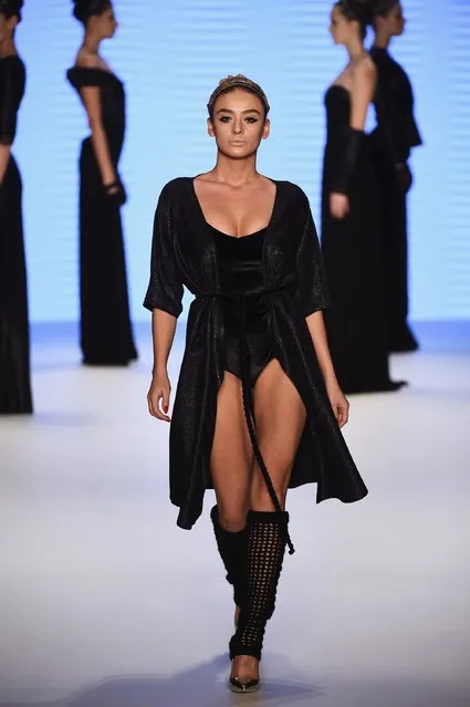 A model walks the runway at the Oezlem Erkan show during the Mercedes-Benz Fashion Week Istanbul Autumn/Winter 2016 at Zorlu Center on March 18, 2016 in Istanbul, Turkey. (Photo by Ian Gavan/Getty Images for IMG)