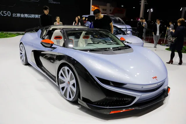 A Qiantu K50 Spyder sits on display during a media day of the Auto Shanghai 2019 motor show in Shanghai, China, 17 April 2019. (Photo by Wu Hong/EPA/EFE)