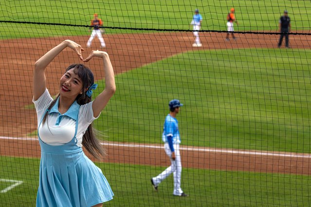 Fubon Angels, the cheerleaders of Fubon Guardians, perform during the baseball game, Fubon Guardians V.S. Uni-President 7-Eleven Lions on April 29, 2023 in Taipei, Taiwan. Taiwan is deeply influenced by American culture, which has played a significant role in Taiwan's developing cultural scene. U.S. commercial ties with Taiwan have been maintained and have expanded since 1979, the same year the United States established diplomatic relations China. Taiwan-United States relations became unofficial and informal until March 2018, with the Taiwan Relations Act (TRA) being introduced – it allowed the U.S. to have relations with the people and government of Taiwan. (Photo by Annabelle Chih/Getty Images)