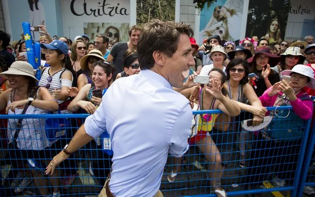 Justin Trudeau, leader of the Liberal Party of Canada, marches in the 37th Annual Vancouver Pride Parade in Vancouver, British Columbia August 2, 2015. (Photo by Ben Nelms/Reuters)