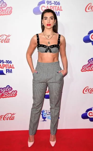 Dua Lipa attends the Capital FM Jingle Bell Ball with Coca-Cola at The O2 Arena on December 9, 2017 in London, England. (Photo by PA Wire)