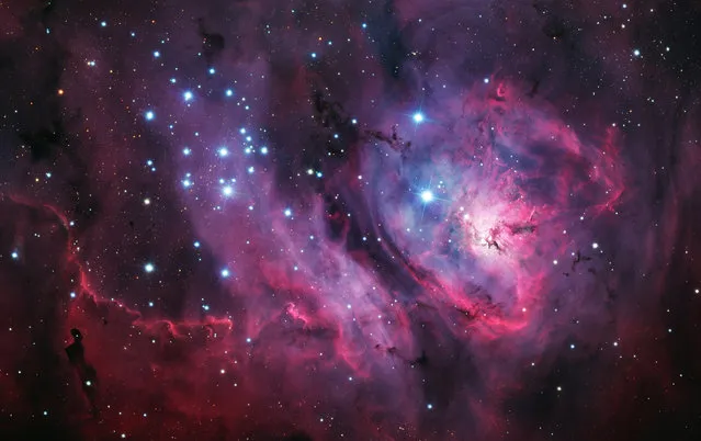 Herschel 36: The Heart of the Lagoon. Situated some 5,000 light years away, the stellar nursery of the Lagoon Nebula lies in the constellation of Sagittarius. Despite being light years away, the Lagoon Nebula is in fact one of the few star-forming nebulae that it is possible to see with the naked eye (in optimum conditions) from mid-northern latitudes. (Photo by László Francsics)