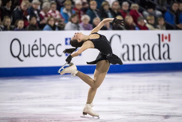 Elizaveta Tuktamysheva of Russia performs her women's short program in competition at Skate Canada International in Laval, Quebec, Friday, October 26, 2018. (Photo by Paul Chiasson/The Canadian Press via AP Photo)