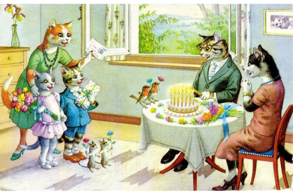 Dressed Cats by Alfred Mainzer