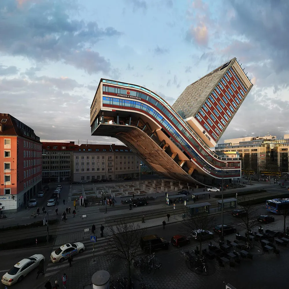 Manipulated Photography by Victor Enrich of a Munich Hotel